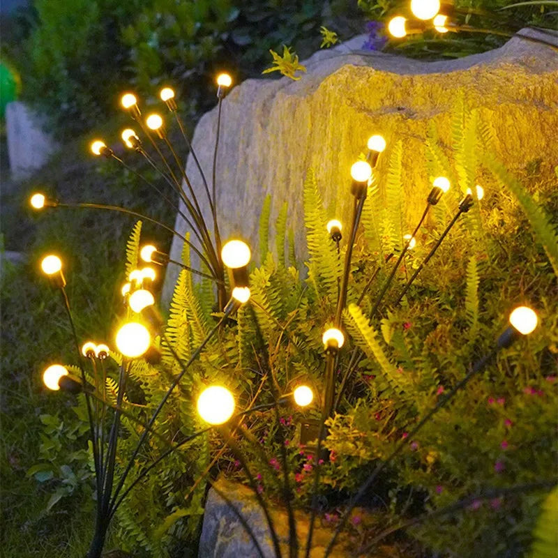 Garden Lights-New Upgraded Solar Powered Firefly Lights Outdoor Waterproof Vibran Garden Lights for Decorationi Econic Blanks
