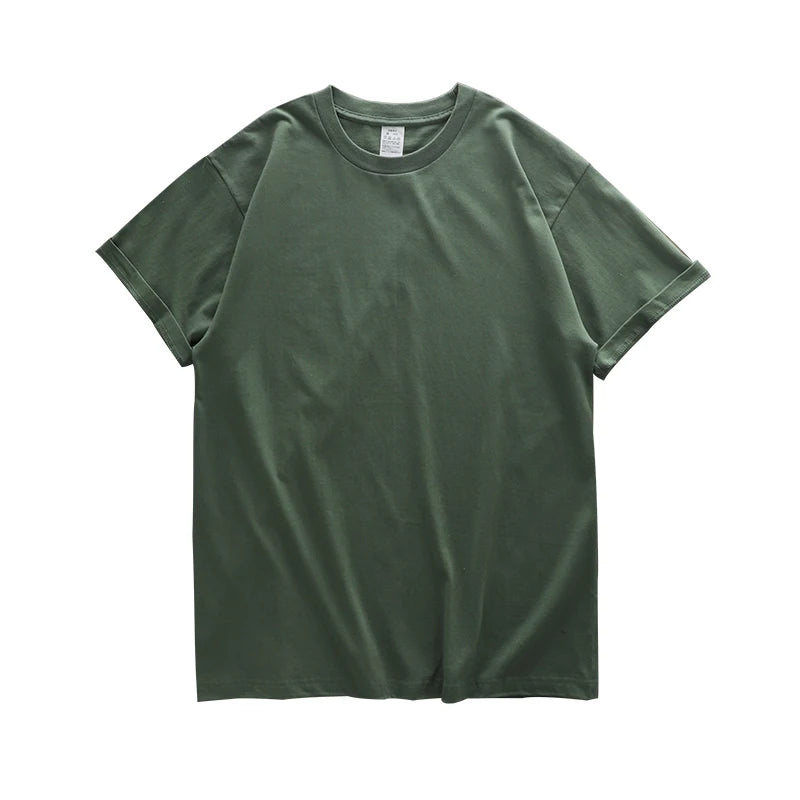 Dukeen 280gsm Oversized Heavy T-Shirt for Men Summer Short Sleeve Tee Cotton Solid Color Top Casual T Shirts One Piece Quick Pick Grocers