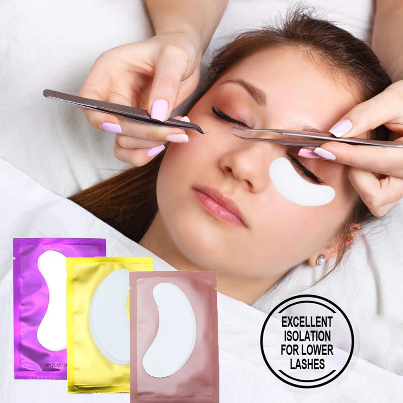 25/50/100Pairs Eye Patches Under Eyelash Pads for Building Hydrogel Paper Patches Lint Free Stickers for False Eyelashes LAUKISS Quick Pick Grocers