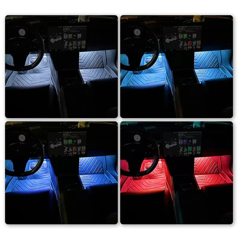 2-in-1 LED Car Neon Interior Light – USB & Cigarette Lighter Footwell Ambient Light, Car Backlight Atmosphere Lamp Accessories Econic Blanks