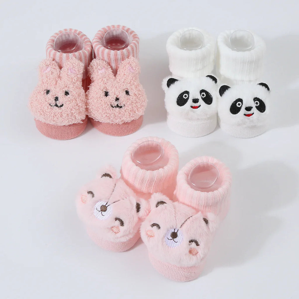 Cute Cartoon Doll Newborn Socks Spring New Baby Soft Solid Prewalker Knitted Sock For Girls Boys Infant Knitting Floor Socks Quick Pick Grocers