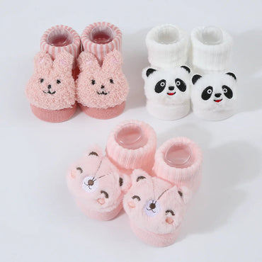 Cute Cartoon Doll Newborn Socks Spring New Baby Soft Solid Prewalker Knitted Sock For Girls Boys Infant Knitting Floor Socks Quick Pick Grocers