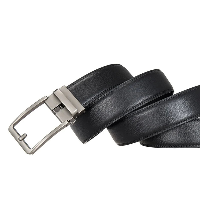 Men's Leather Belts Fashion Automatic Buckle Cowskin Male Belts Luxury Designer Black Brown 3.5cm Quick Pick Grocers
