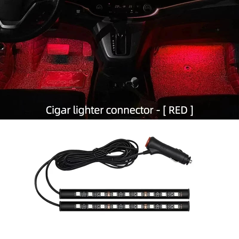 2-in-1 LED Car Neon Interior Light – USB & Cigarette Lighter Footwell Ambient Light, Car Backlight Atmosphere Lamp Accessories Econic Blanks