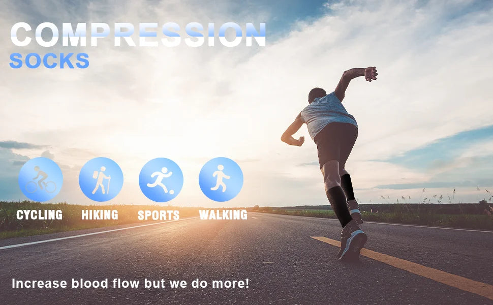58 Styles 3 Pairs/Pack Compression Socks Knee High 30MmHg  Women Men Sports Socks Edema Diabetes Varicose Veins Running Socks Quick Pick Grocers