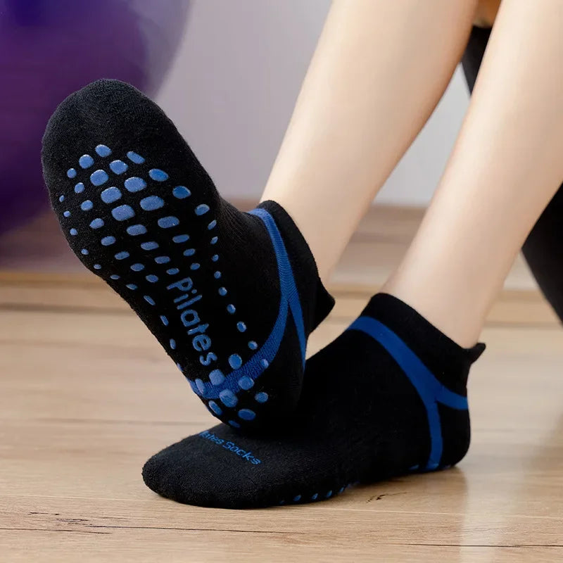 Yoga Socks Men Women Professional Silicone Non-slip Pilates Socks Large Size Indoor Floor Gym Fitness Cotton Dance Sports Socks Quick Pick Grocers