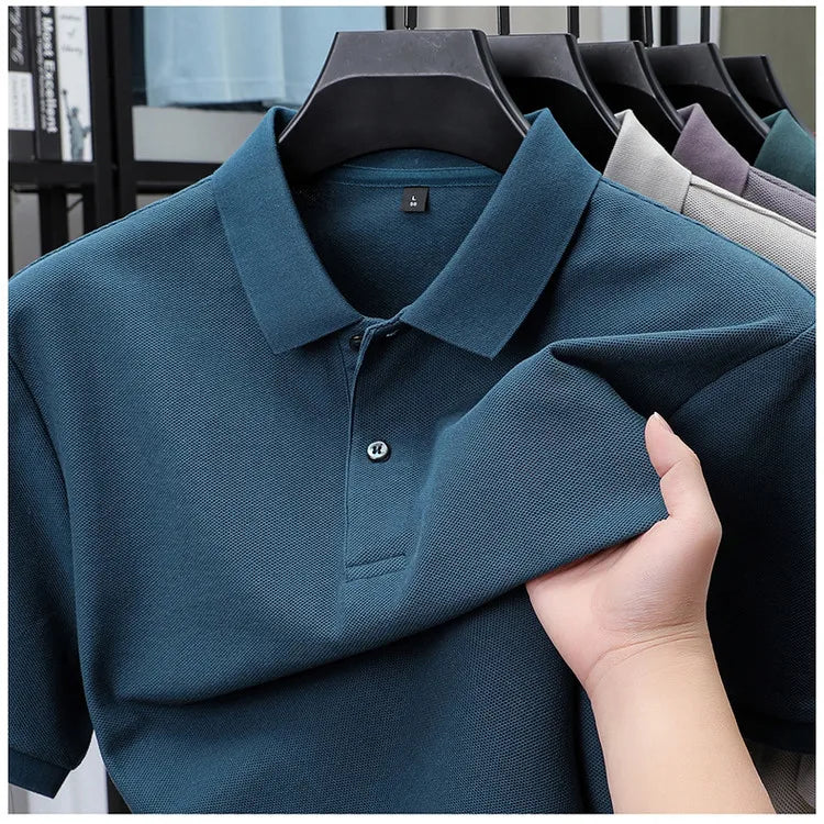 Men's 100% Cotton Polo Shirt - Summer Casual Breathable Tee,19 Colors,Ideal for Golf and Sports,Business Casual,Silk-Like Finish Quick Pick Grocers
