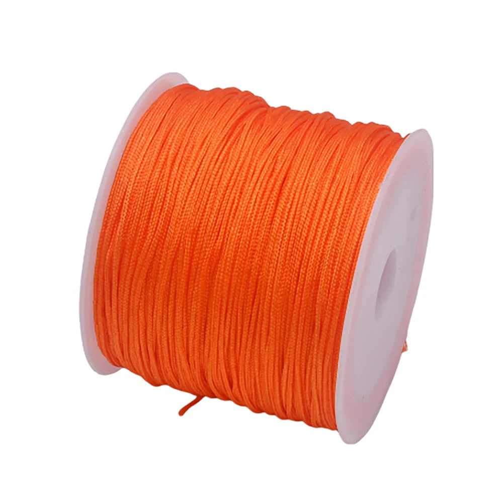 50Yds 0.8mm Crafts Nylon Cord For Jewelry Making Beading Braided Nylon Satin String for Bracelets Rattail Trim Chinese Knot Econic Blanks
