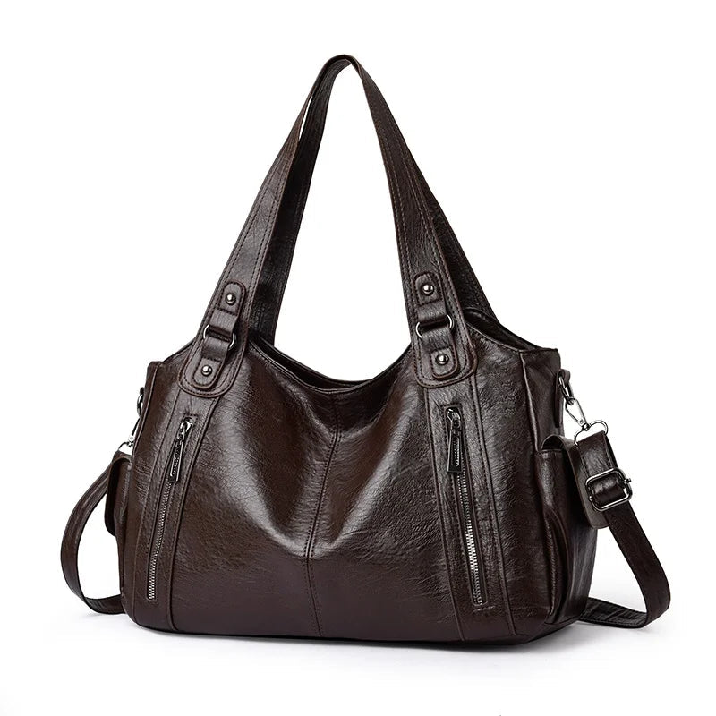 Pu shoulder bag fashionable temperament zipper opening design daily commuter handbag Quick Pick Grocers