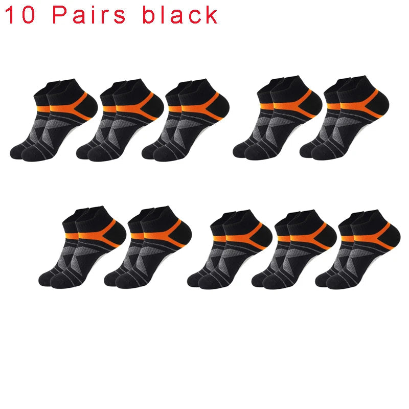 5 Pairs High Quality Socks Men Summer Outdoor Casual Cotton Socks Short Breathable Black Ankle Socks Run Sports Socks Size 38-45 Quick Pick Grocers