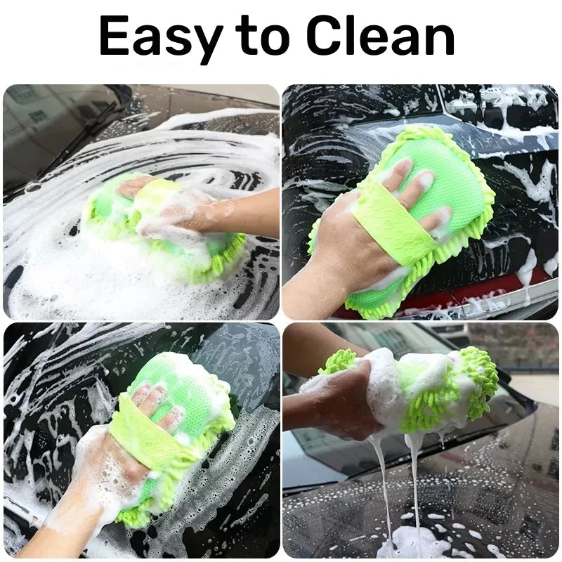 Microfiber Car Washer Sponge Cleaning Car Care Detailing Brushes Washing Towel Auto Gloves Styling Accessories Quick Pick Grocers