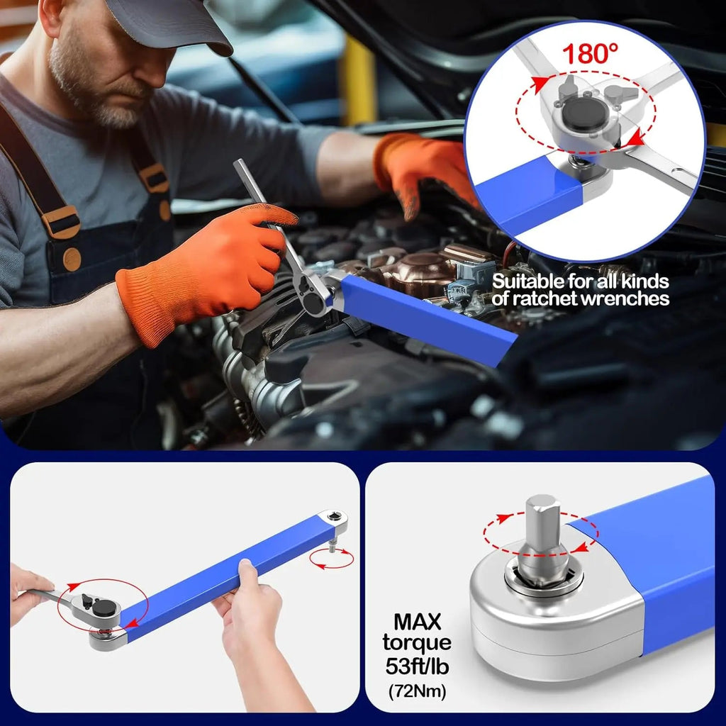 Professional Zero Offset Extension Wrench Motorcycle Repair Tool Tight Space Extension Tool 1/2 in. 1/4 in. 3/8 in.Home Tool Set Quick Pick Grocers