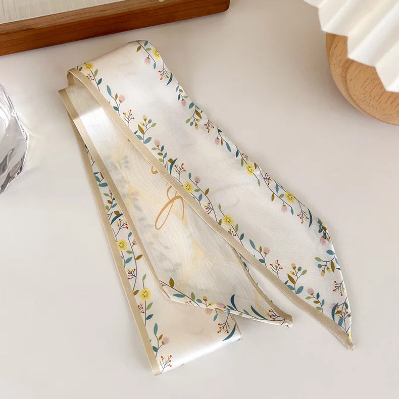 Cashew flower silk scarf, double-sided printed headband, ins decoration, versatile triangle scarf accessories Quick Pick Grocers
