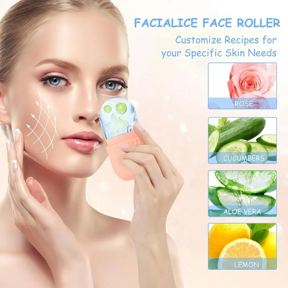 1/3PCS Ice Face Roller Stainless Steel Gua Sha Board Set Facial Massager Face Massage Roller Face Lifting Beauty Skin Care Tools Quick Pick Grocers