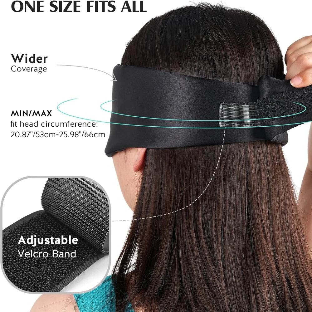 100% Mulberry Silk Sleeping Mask Eyepatch Blocking Light Eyemask Soft Padded Travel Sleeping Aid for Sleep Patch Slaapmasker Purest Peak