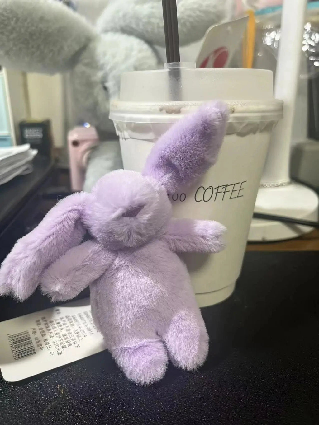 Stuffed Animals Cute Cartoon Rabbit Keychain Love Pompom Trinket Toy Girl Bag Car Keychain Mobile Phone Pendant Jewelry Gift Econic Blanks