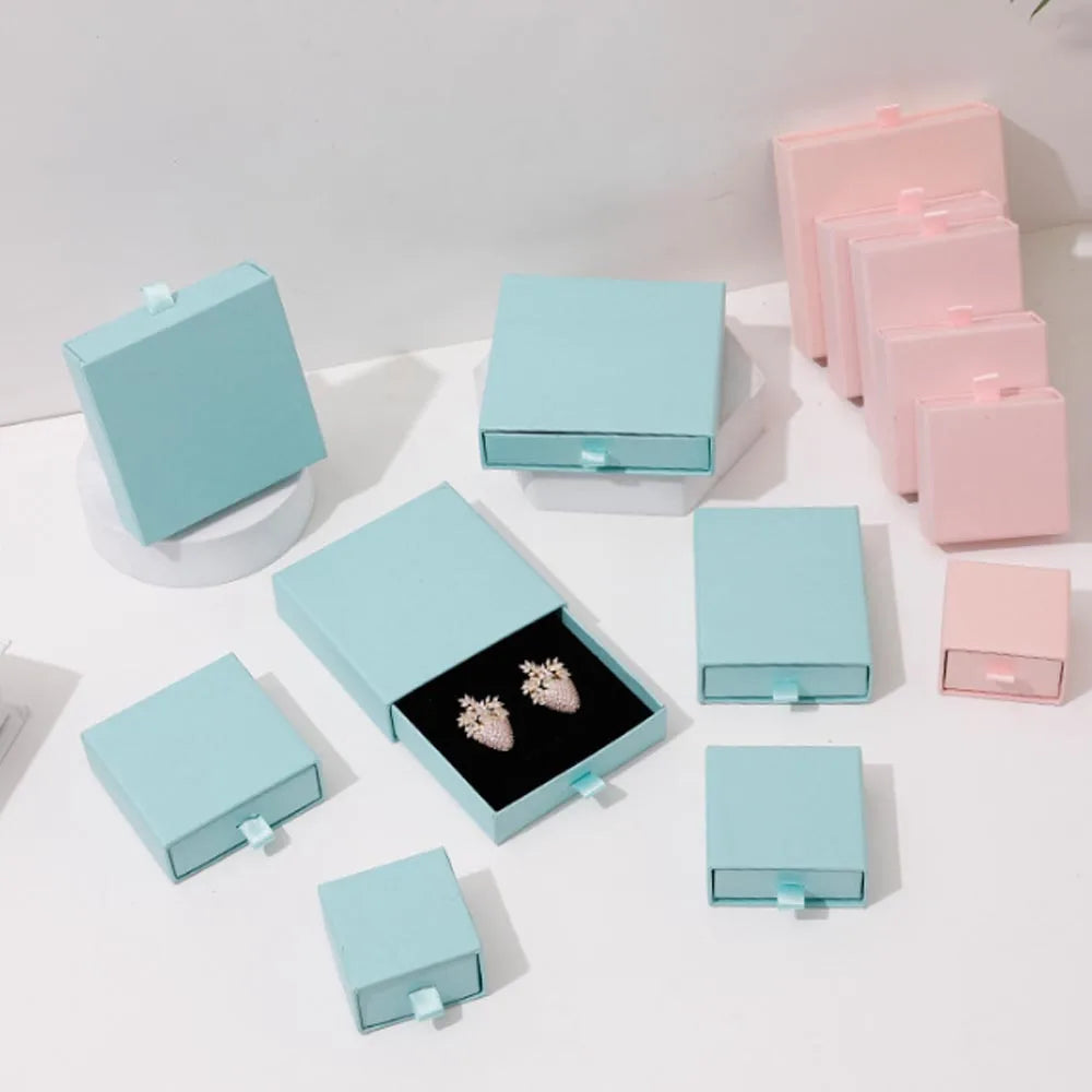10pcs Paper Jewelry Gift Box For Ring Earrings Pendant Necklace Bracelet Stud Organizer Wedding Favors Jewellery Packaging Sack Purest Peak
