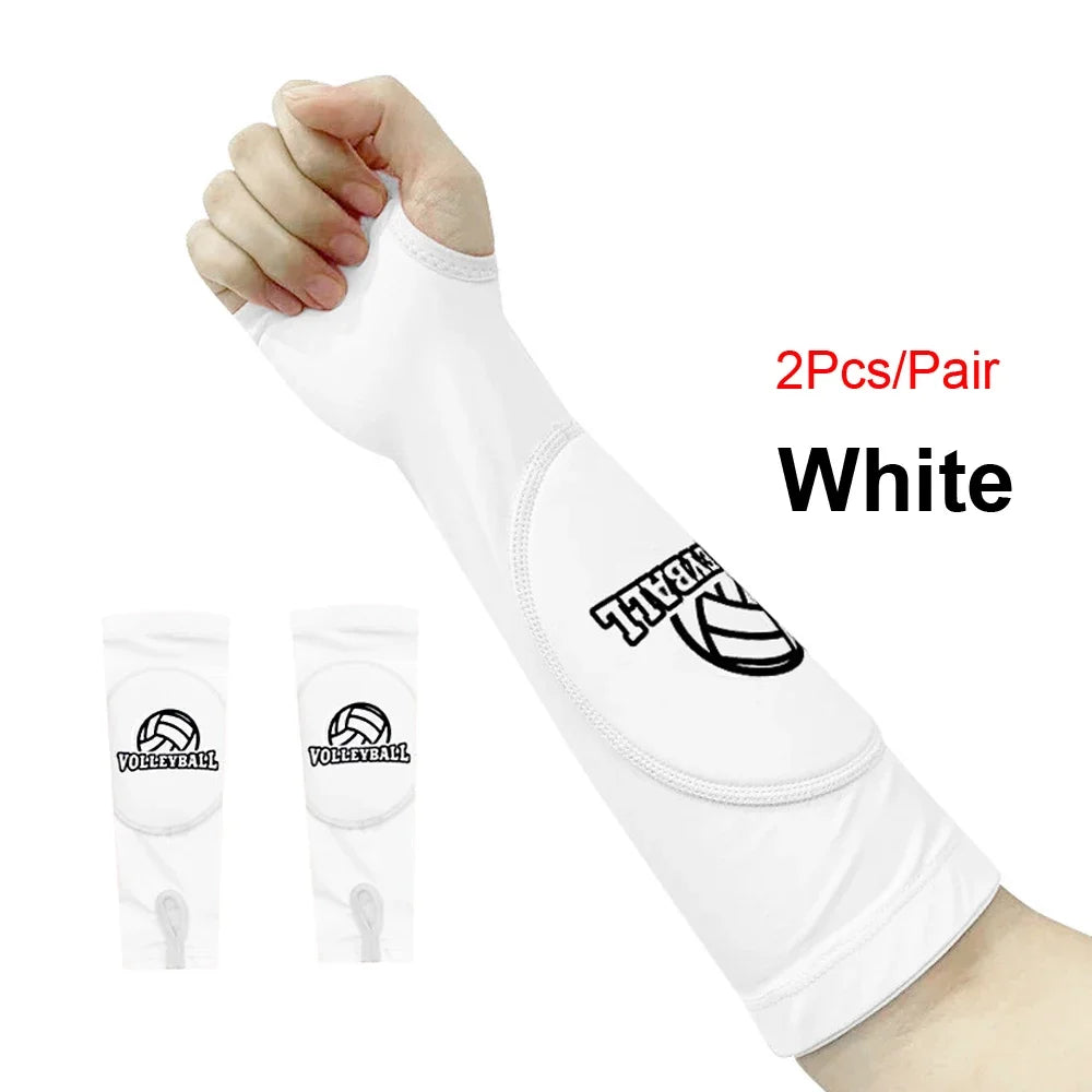 Kids/Adults Volleyball Arm Sleeves Passing Hitting Forearm Sleeves with Protection Pads and Thumb Hole Padded Volleyball Sleeves Quick Pick Grocers