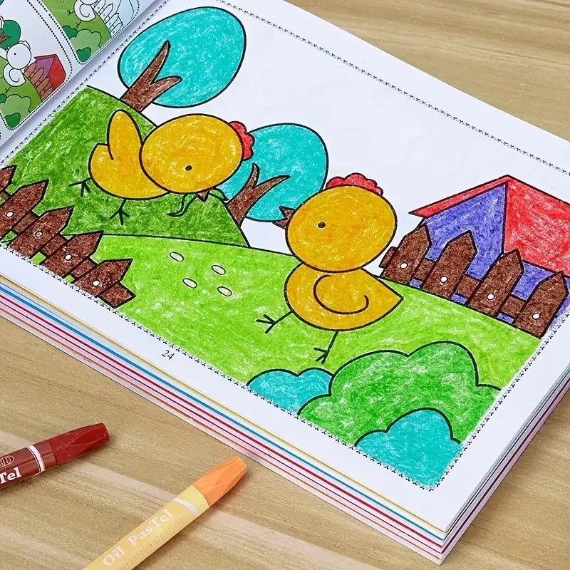 46-Page Kids Drawing & Painting Coloring Book - Educational Art Supplies for Creative Learning, Gift for Boys & Girls, Chinese V Quick Pick Grocers