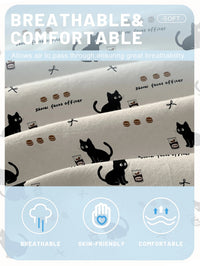 1 Cartoon Cute animal Cat printed matte Fitted Sheet, bedroom printed bed cover, bedding (excluding pillowcases) Quick Pick Grocers