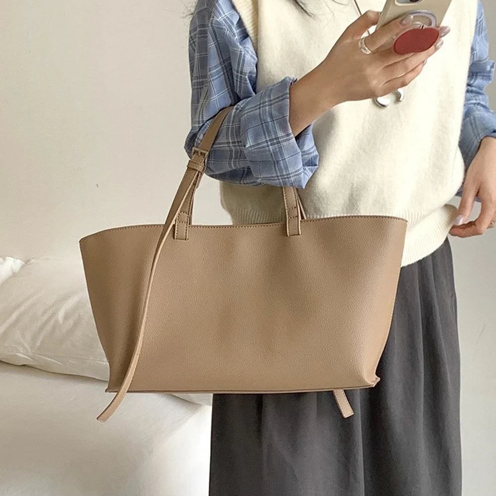 Casual Soft Tote Women Bag PU Leather Shoulder Bags for Women 2026 NEW High Quality Handbags and Purses Large Shopper Purses Quick Pick Grocers