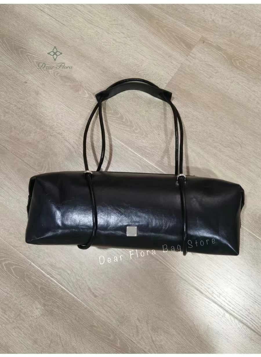Y2K Women's Bag Large Capacity Boston Pillow Handbag Spicy Girl Fashion Motorcycle Shoulder Bags Vintage Large Capacity Tote Bag Quick Pick Grocers