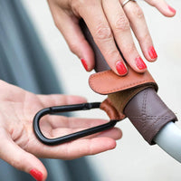 Baby Stroller Hook Fashion PU Leather Adjustable Pram Hook Cart Organizer Diaper Bag Hanger Children Boy Girl Travel Accessories Purest Peak