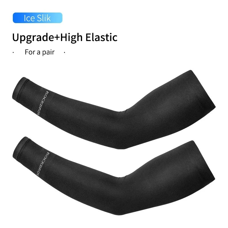 ROCKBROS  Arm Sleeve Breathable Quick Dry UV Protection Cycling Sport Sleeve Ice Fabric Sunscreen Sports Wear Fitness Arm Sleeve Quick Pick Grocers