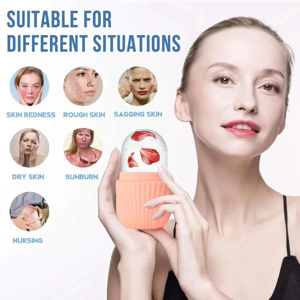 1/3PCS Ice Face Roller Stainless Steel Gua Sha Board Set Facial Massager Face Massage Roller Face Lifting Beauty Skin Care Tools Quick Pick Grocers