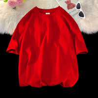 Oversized Summer Short Sleeve Men's T Shirt New Fashion Solid Loose O-Neck T Shirts Mens Cotton Hip Hop Streetwear Top Tees 5XL Quick Pick Grocers