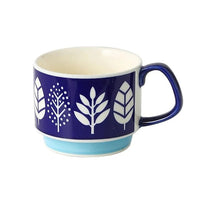 300ml Japanese Flower Coffee Mug Set Retro Ceramic Milk Oats Mug Office Water Handgrip Cup Kitchen Party Drinkware Set Quick Pick Grocers