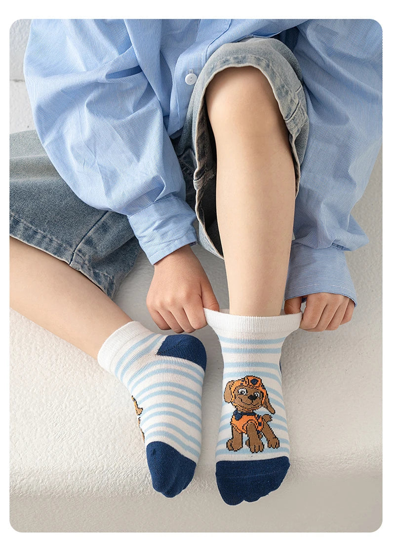 5 Pairs Paw Patrol Kids Socks Cotton Boys Cute Cartoon Socks for Children Baby Casual Socks Spring and Summer Boys Socks Quick Pick Grocers