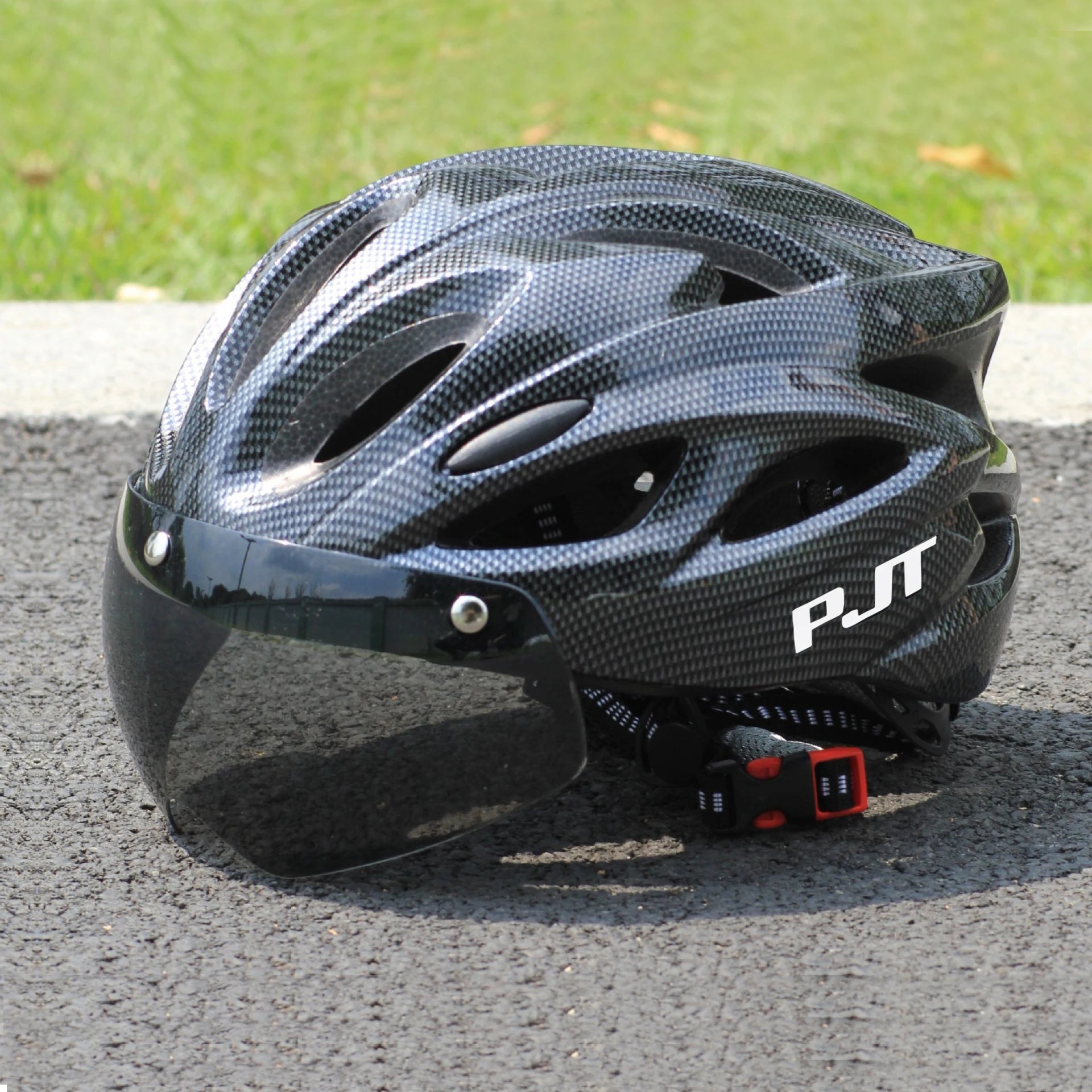 PJT Ultra-Light Magnetic Goggles Bicycle Helmet Lightweight PC Shell & EPS Foam Construction Cycling Helmet MTB Bike Helmet Quick Pick Grocers