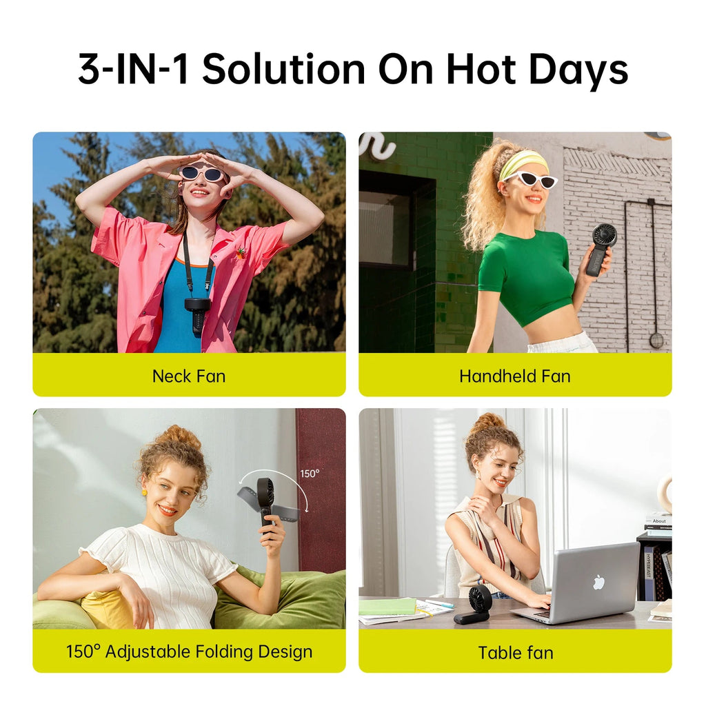 JISULIFE Portable Handheld Fan with LED Display,5 Speeds,5000mAh,150°Folded,3-IN-1 Hand/Desk/Neck Multifunction Personal Fan Quick Pick Grocers