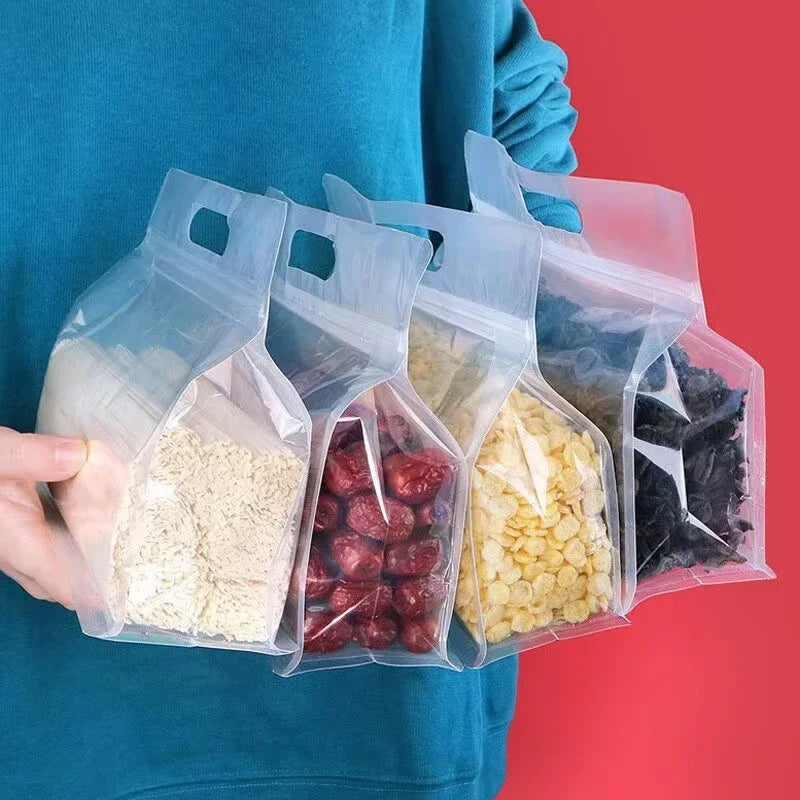 5pcs Reusable Leakproof Food Storage Bags For Nut Grain Vegetable Fruit And Snack Kitchen Organizer Storage Containers Econic Blanks