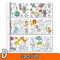 90cm Animal Canvas Children's Drawing Roll DIY Coloring Paper Roll Color Filling Graffiti Paper-cut Painting Educational School Quick Pick Grocers