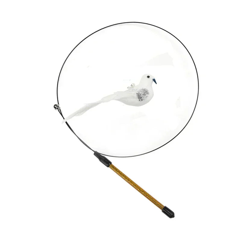 Simulation Bird Cat Toys Funny Interactive Peacock with Bell Cat Stick Toy for Kitten Playing Teaser Wand Toys Pet Cats Supplies Quick Pick Grocers