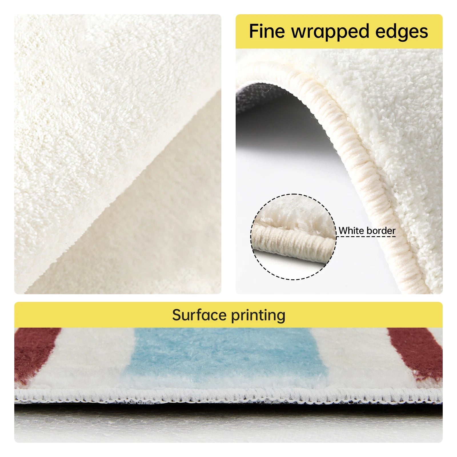 Striped puppy printed short fleece bathroom anti-slip mat, cute style door mat, indoor small carpet Quick Pick Grocers