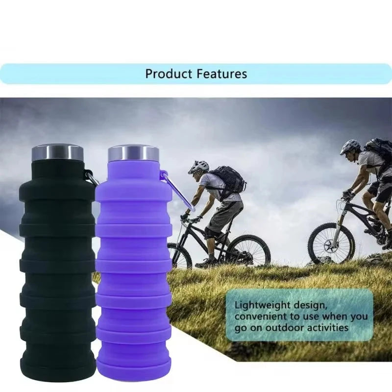 1pc Collapsible Water Bottle, Reuseable BPA Free Silicone Foldable Bottles Portable Hiking Cup For Outdoor Mountaineering Tours Econic Blanks