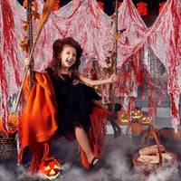 Halloween Bloody Gauze Decorations,Horror Bloody Cloth Bandage,Door Curtainsss,Halloween Haunted House Party Props Quick Pick Grocers