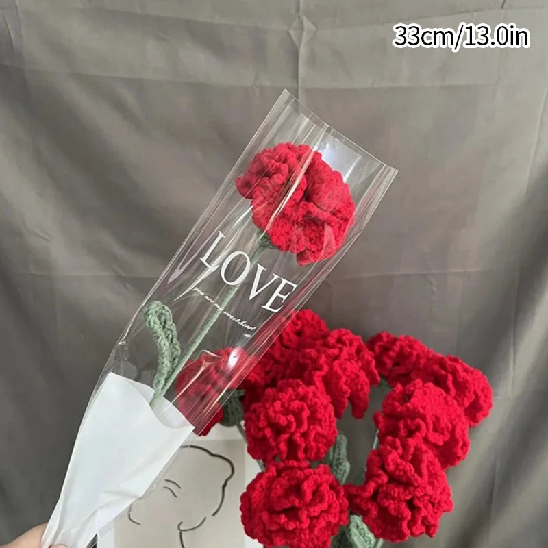 1pc Tulip Crochet Flowers Artificial Woven Flowers Handmade Tulipanes Wedding Gift for Guest Home Decoration Mother's Day Gift Quick Pick Grocers