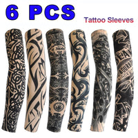 6 PCS Tattoo Sleeves Unisex Summer Cycling Sun Protection Arm Covers Beach Driving Fishing Breathable Nightclub Elastic Sleeves Quick Pick Grocers