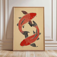 Japanese Red Koi Fish Canvas Prints Poster Modern Minimalism Aesthetic Art Prints Bedroom Kitchen Home Decor Art Poster Gifts Quick Pick Grocers