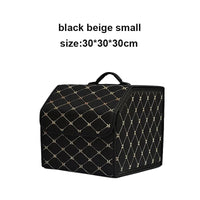 Car Trunk Organizer Box, Large Capacity, Auto Multiuse Tools, Storage Bag, Stowing, Tidying, Leather, Folding for Emergency Quick Pick Grocers