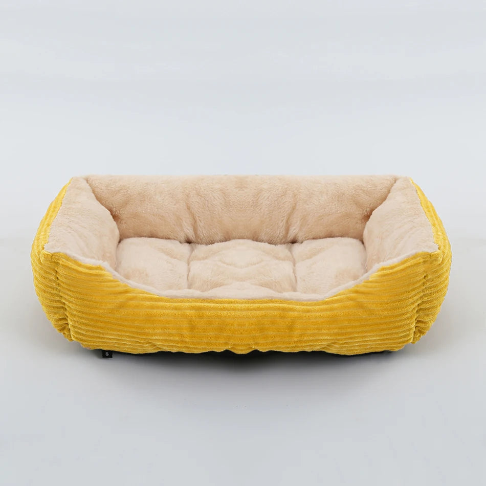 Bed for Dog Cat Pet Square Plush Kennel Medium Small Dog Sofa Bed Cushion Pet Calming Dog Bed House Pet Supplies Winter Quick Pick Grocers