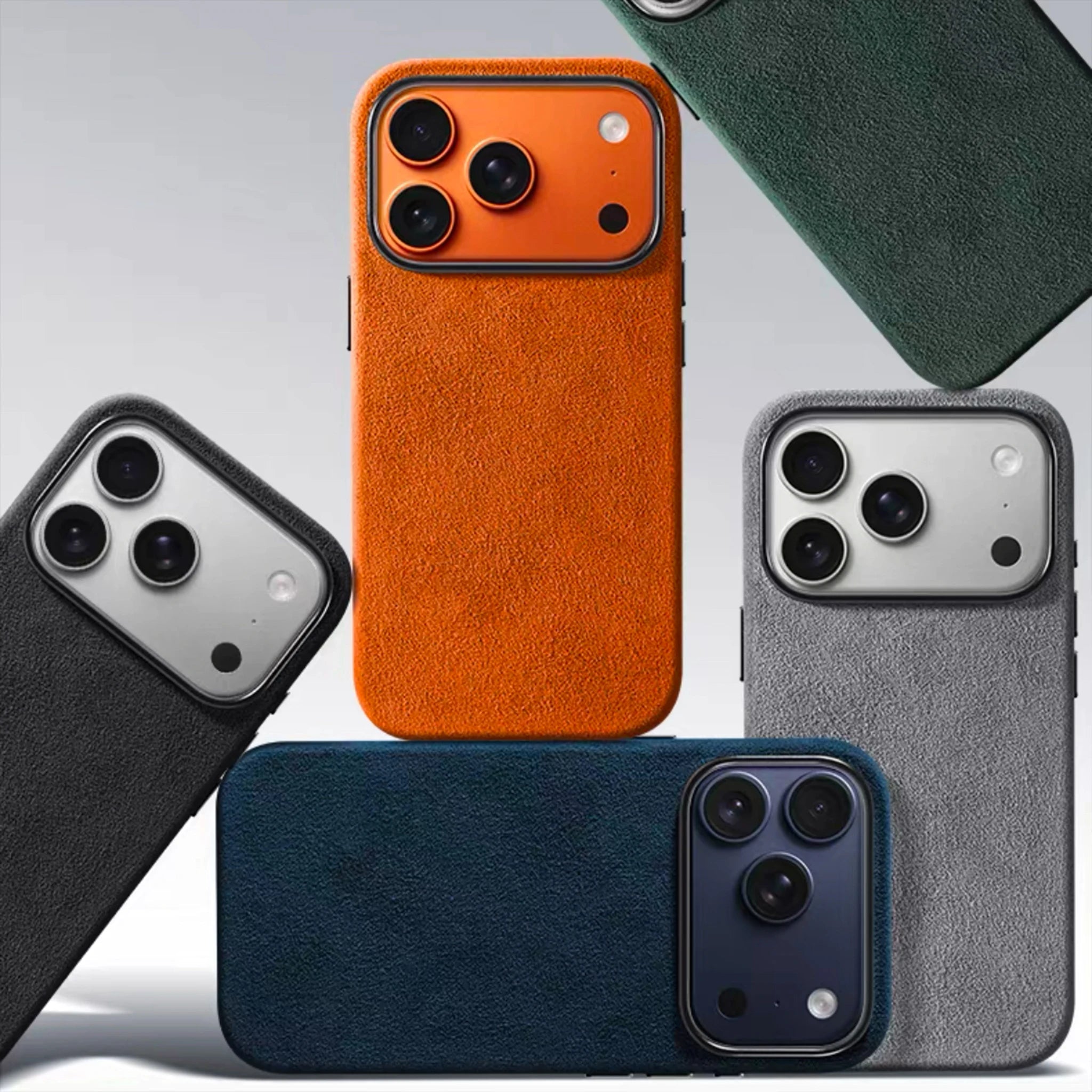 Real talian Imported for Alcantara Magnetic Case for iPhone 17 Pro Max 17Pro with MagSafe Case Smart Button Protective Cover Quick Pick Grocers