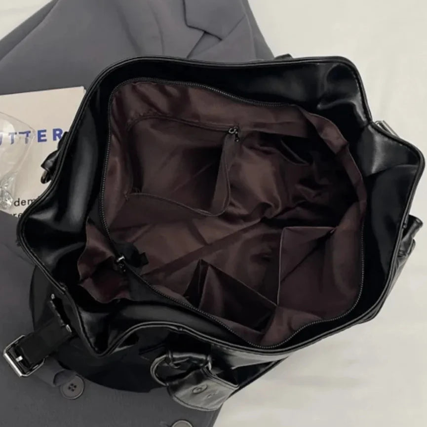 Retro Brand Roomy Shoulder Bag Female Luxury Solid Color Classic Crossbody Bag Large Capacity Style Soft PU Leather Tote Bag Quick Pick Grocers