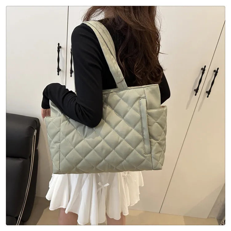 Rectangular Large Capacity Single Shoulder Bag for Commuting To Work Korean Style Women's Tote Bag Lightweight Casual Handbag Quick Pick Grocers
