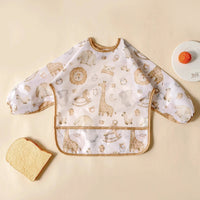 Elinfant 1PC Long Sleeve Bibs, Waterproof Feeding Bibs,Washable Burp Cloth,Coveralls Bibs,Easy To Clean,Wash-Free Eating Bibs Econic Blanks