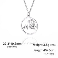 Skyrim Mama Letter Pendant Necklace for Women Stainless Steel Neck Chain Choker Trendy Family Jewelry Mother's Day Gift for Mom Quick Pick Grocers